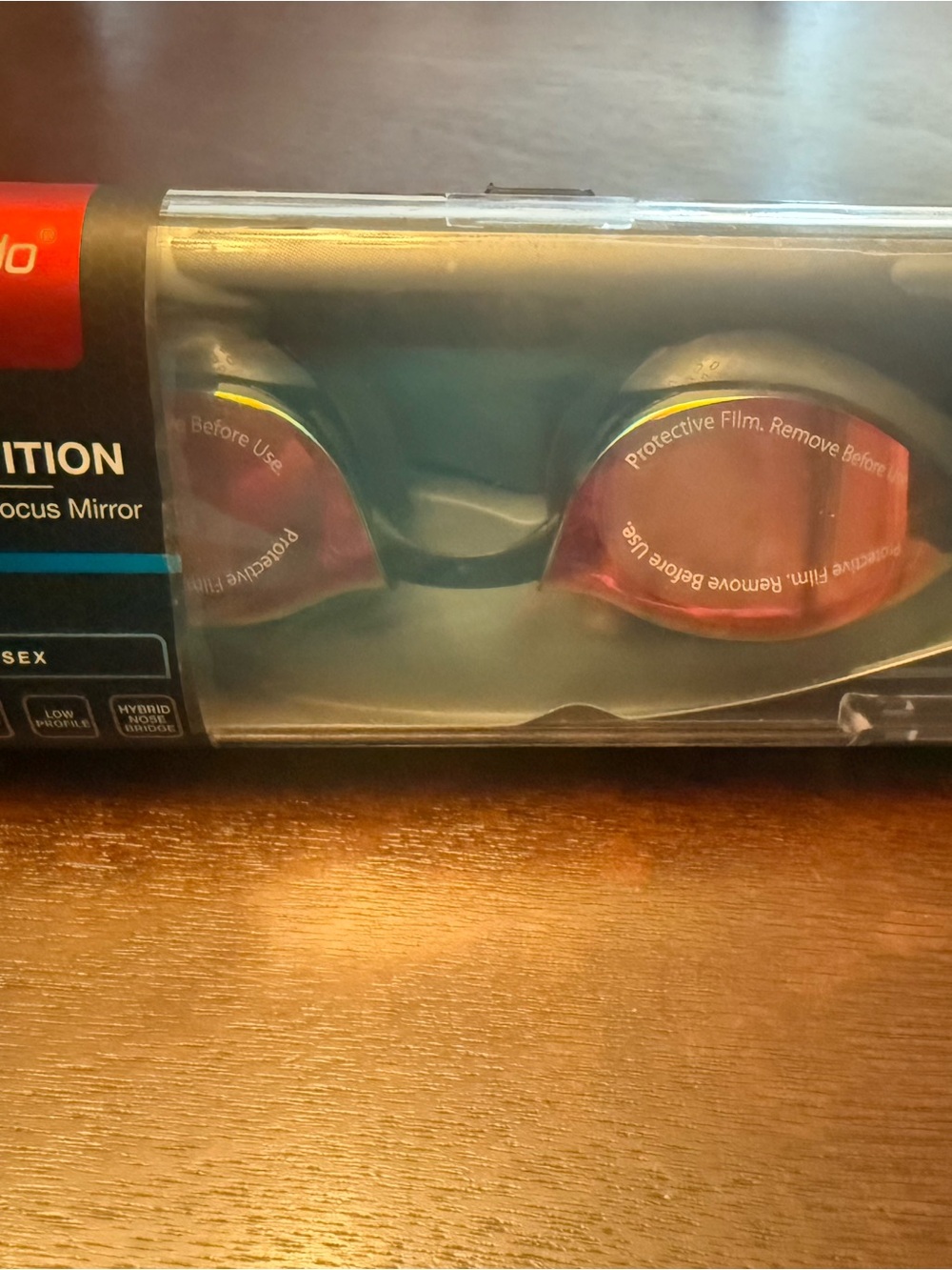 Speedo Fastskin Pure Focus Mirrored Goggles, Black/Red NEW
